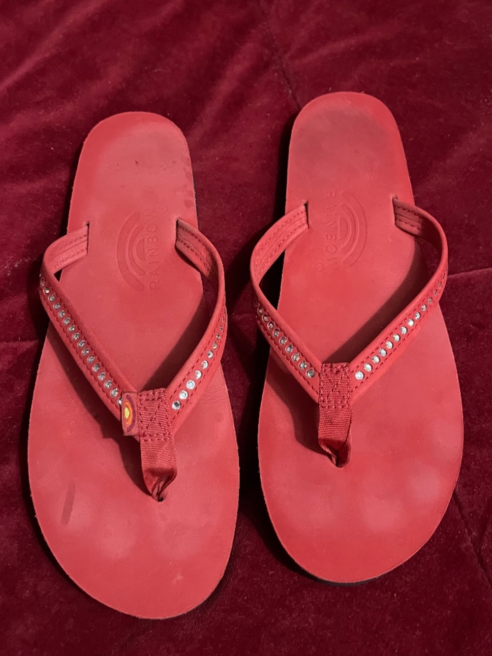 Rainbow Sandals with Crystals